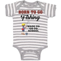 Baby Clothes Born to Go Fishing Made School Boy with Net Hat and Bag Cotton