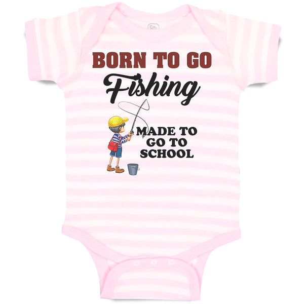 Baby Clothes Born to Go Fishing Made School Boy with Net Hat and Bag Cotton