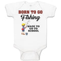 Baby Clothes Born to Go Fishing Made School Boy with Net Hat and Bag Cotton