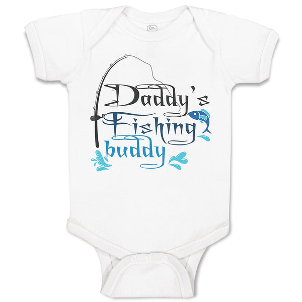 Baby Clothes Daddy's Fishing Buddy Fish with Fishing Net Baby Bodysuits Cotton