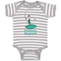 Baby Clothes Fishing Buddy Boy with Fishing Net and Fish Baby Bodysuits Cotton