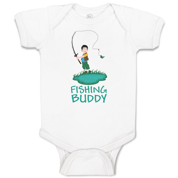 Baby Clothes Fishing Buddy Boy with Fishing Net and Fish Baby Bodysuits Cotton