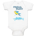 Baby Clothes Fishing Buddy Fish in Water and Jumping Baby Bodysuits Cotton