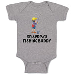 Baby Clothes Grandpa's Fishing Buddy Boy Standing with Fishing Net Hat and Bag