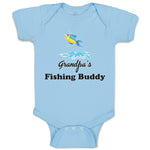 Baby Clothes Grandpa's Fishing Buddy with Jumping Fish and Water Baby Bodysuits