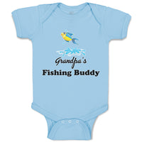 Baby Clothes Grandpa's Fishing Buddy with Jumping Fish and Water Baby Bodysuits