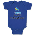 Baby Clothes Grandpa's Fishing Buddy with Jumping Fish and Water Baby Bodysuits