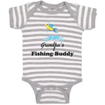 Baby Clothes Grandpa's Fishing Buddy with Jumping Fish and Water Baby Bodysuits