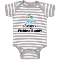 Baby Clothes Grandpa's Fishing Buddy with Jumping Fish and Water Baby Bodysuits