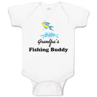 Baby Clothes Grandpa's Fishing Buddy with Jumping Fish and Water Baby Bodysuits