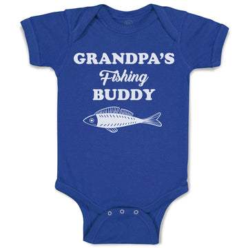 Baby Clothes Grandpa's Fishing Buddy with Fish Baby Bodysuits Boy & Girl Cotton