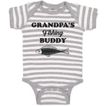 Baby Clothes Grandpa's Fishing Buddy with Fish Baby Bodysuits Boy & Girl Cotton