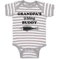 Baby Clothes Grandpa's Fishing Buddy with Fish Baby Bodysuits Boy & Girl Cotton