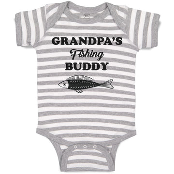 Baby Clothes Grandpa's Fishing Buddy with Fish Baby Bodysuits Boy & Girl Cotton