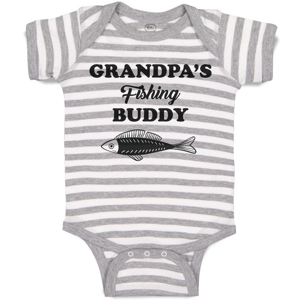 Baby Clothes Grandpa's Fishing Buddy with Fish Baby Bodysuits Boy & Girl Cotton