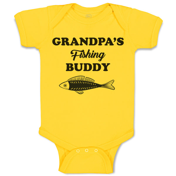 Baby Clothes Grandpa's Fishing Buddy with Fish Baby Bodysuits Boy & Girl Cotton