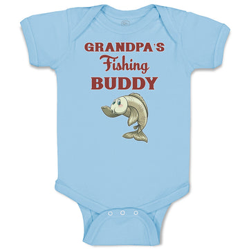 Baby Clothes Grandpa's Fishing Buddy with Funny Face Fish Baby Bodysuits Cotton