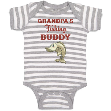 Baby Clothes Grandpa's Fishing Buddy with Funny Face Fish Baby Bodysuits Cotton