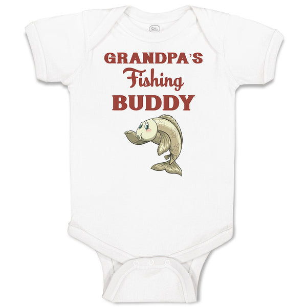 Baby Clothes Grandpa's Fishing Buddy with Funny Face Fish Baby Bodysuits Cotton