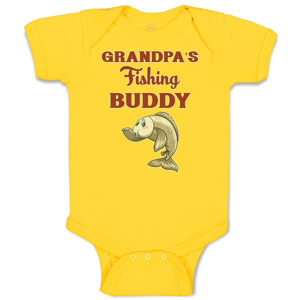 Baby Clothes Grandpa's Fishing Buddy with Funny Face Fish Baby Bodysuits Cotton