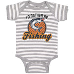 Baby Clothes I'D Rather Be Fishing Baby Bodysuits Boy & Girl Cotton