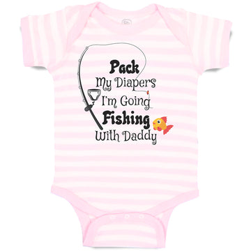 Baby Clothes Pack My Diapers I'M Going Fishing with Daddy Baby Bodysuits Cotton