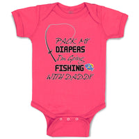 Baby Clothes Pack My Diapers I'M Going Fishing with Daddy Baby Bodysuits Cotton