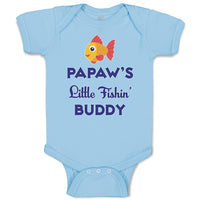 Baby Clothes Papaw's Little Fishin' Buddy Baby Bodysuits Boy & Girl Cotton