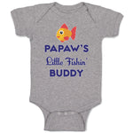 Baby Clothes Papaw's Little Fishin' Buddy Baby Bodysuits Boy & Girl Cotton