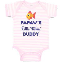 Baby Clothes Papaw's Little Fishin' Buddy Baby Bodysuits Boy & Girl Cotton