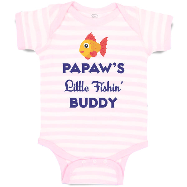 Baby Clothes Papaw's Little Fishin' Buddy Baby Bodysuits Boy & Girl Cotton