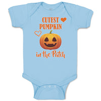 Baby Clothes Cutest Pumpkin in The Patch Smile Face and Hearts Baby Bodysuits