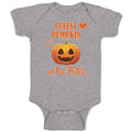 Baby Clothes Cutest Pumpkin in The Patch Smile Face and Hearts Baby Bodysuits
