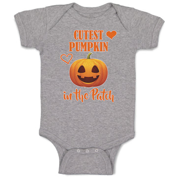 Baby Clothes Cutest Pumpkin in The Patch Smile Face and Hearts Baby Bodysuits