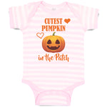 Baby Clothes Cutest Pumpkin in The Patch Smile Face and Hearts Baby Bodysuits