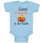 Baby Clothes Cutest Pumpkin in The Patch Pumpkin Winked Smile Face Cotton