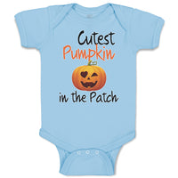 Baby Clothes Cutest Pumpkin in The Patch Pumpkin Winked Smile Face Cotton