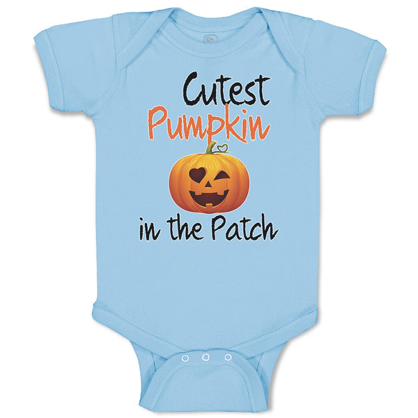 Baby Clothes Cutest Pumpkin in The Patch Pumpkin Winked Smile Face Cotton