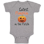 Baby Clothes Cutest Pumpkin in The Patch Pumpkin Winked Smile Face Cotton