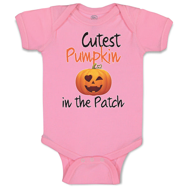 Baby Clothes Cutest Pumpkin in The Patch Pumpkin Winked Smile Face Cotton