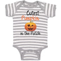 Baby Clothes Cutest Pumpkin in The Patch Pumpkin Winked Smile Face Cotton