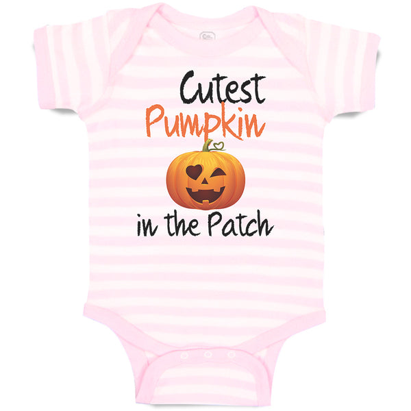 Baby Clothes Cutest Pumpkin in The Patch Pumpkin Winked Smile Face Cotton