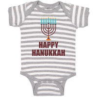 Baby Clothes Happy Hanukkah Menorah Candlestand with 7 Candles Baby Bodysuits