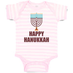 Baby Clothes Happy Hanukkah Menorah Candlestand with 7 Candles Baby Bodysuits