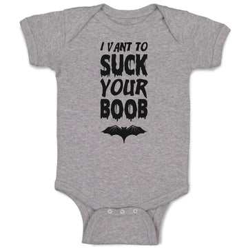 Baby Clothes I Vant to Suck Your Boob with Bat Silhouette Baby Bodysuits Cotton