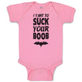 Baby Clothes I Vant to Suck Your Boob with Bat Silhouette Baby Bodysuits Cotton