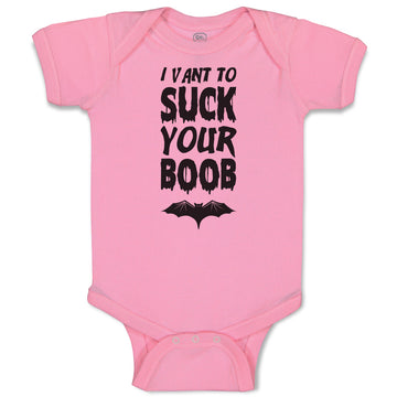 Baby Clothes I Vant to Suck Your Boob with Bat Silhouette Baby Bodysuits Cotton