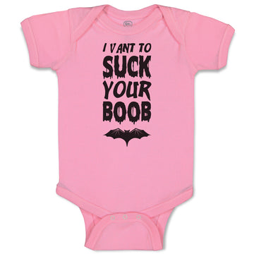 Baby Clothes I Vant to Suck Your Boob with Bat Silhouette Baby Bodysuits Cotton