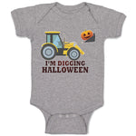 Baby Clothes I'M Digging Halloween with Working Vehicle in Smile Face Cotton