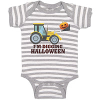 Baby Clothes I'M Digging Halloween with Working Vehicle in Smile Face Cotton